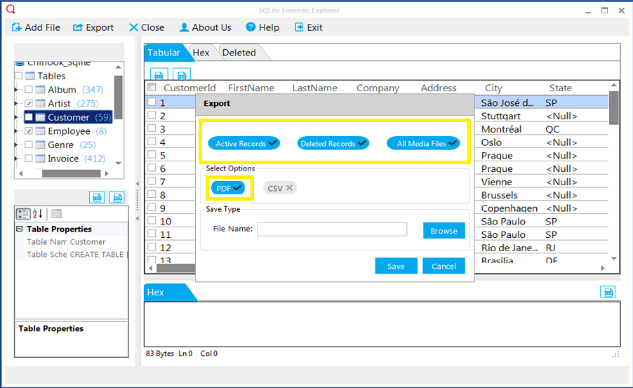 select options - tabular - export skype contacts to csv