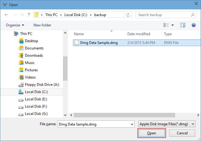 Select DMG File