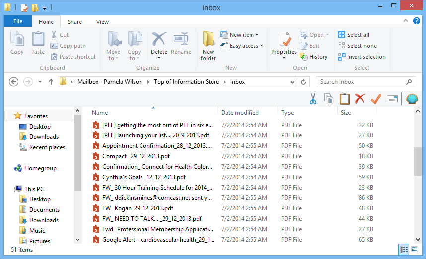 Saved PDF Folder