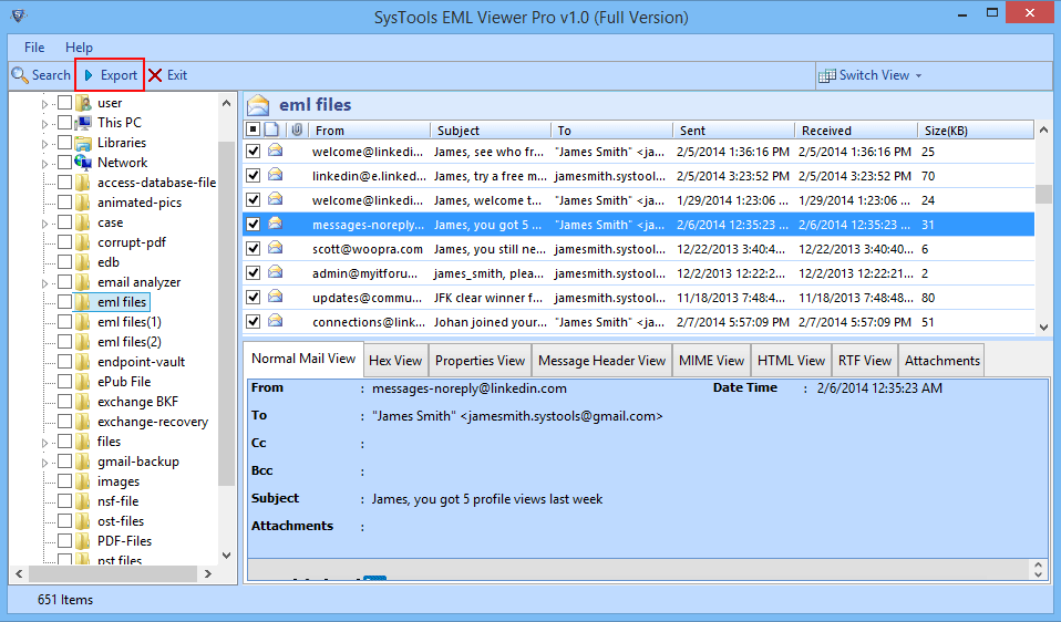 Export Selected Folder