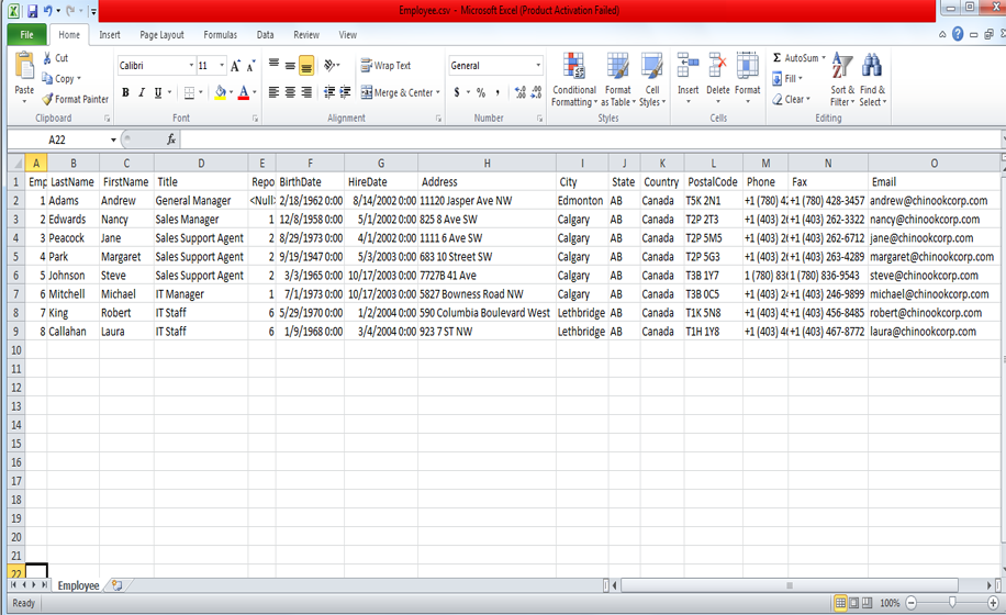 Analyze CSV File